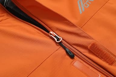 OTU Men's Lightweight Waterproof Hooded Rain Jacket Outdoor Raincoat Shell Jacket for Hiking Travel Orange XL - Image 5
