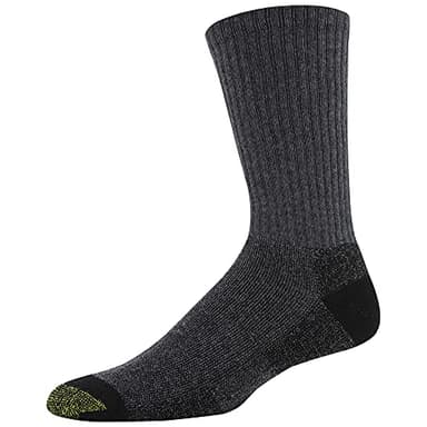 GOLDTOE Men's 656S Cotton Crew Athletic Socks, Multipairs, Grey/Black Work (6-Pairs), Large - Image 3
