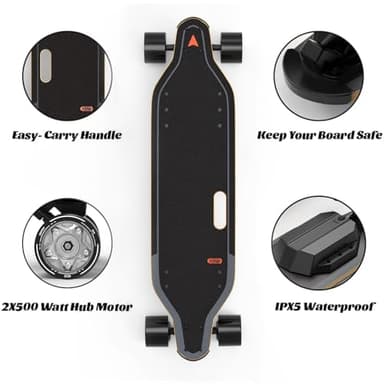 MEEPO Campus V5 Series/Envy Electric Skateboard with Remote, Top Speed Up to 29 Mph, 4 Speed Smooth Braking, Easy Carry Handle Design, Suitable for Adults & Teens - Image 4