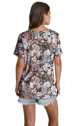 WEESO Womens Summer Tops 2025 Short Sleeve T Shirts Pleated Dressy Casual V Neck Blouses - Image 4