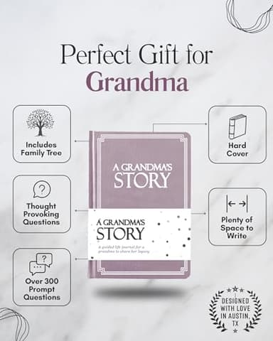 Grandma's Life Story Journal (Hardcover): A Meaningful Keepsake for Grandma to Share Her Journey & Memories, Book Includes 250+ Prompt Questions, Sentimental Gift for Mother's Day, Birthday, Christmas - Image 2