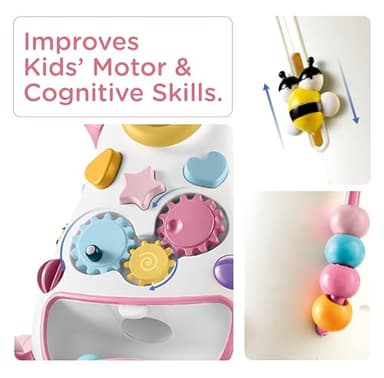 KÜB Montessori Baby Walker - Interactive Push Toy for Toddlers Learning to Walk with Soft Music & Lights, Adjustable Speed & Non-Slip Wheels, Educational Activity Center - Image 3