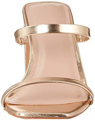 The Drop Women's Avery Square Toe Two Strap High Heeled Sandal, Gold, 9.5 - Image 2