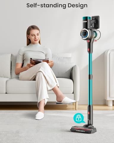 AFNOP Cordless Vacuum Cleaner, 550W/45Kpa/65Mins Vacuum Cleaners for Home, Self-Standing Stick Vacuum with LED Display, Rechargeable Cordless Vacuum, Lightweight for Carpet, Pet Hair, Hardwood Floor - Image 4