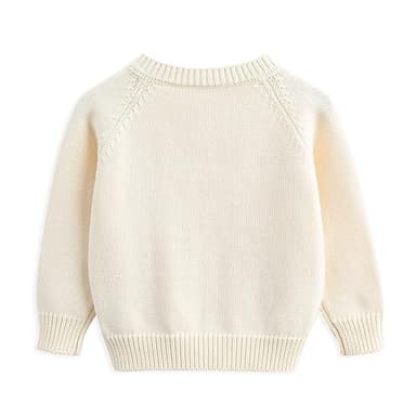 Simplee kids Baby Sweater Valentine's Day Cardigan Embroidery Knit Coat for Winter Spring for 2-3 Years - Image 3