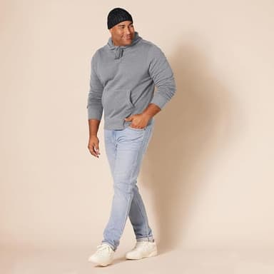 Amazon Essentials Men's Pullover Sweatshirt Hoodie, Big & Tall Options Available, Grey Heather, Large - Image 8