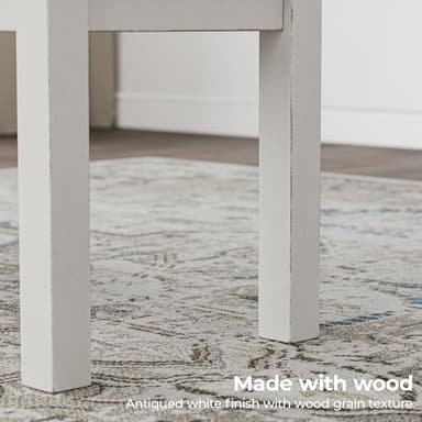 Signature Design by Ashley Robbinsdale Large Upholstered 48" W Dining Bench, Light Gray & White - Image 11