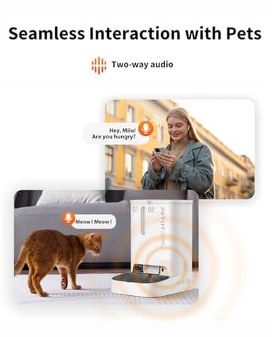 PETKIT Automatic Cat Dog Feeder with Camera, AI-Powered Motion Capturing, 1080P HD Video with Night Vision, 2.4G WiFi Pet Feeder with 2-Way Audio, Dual Hopper Pet Food Dispenser with Desiccant - Image 4