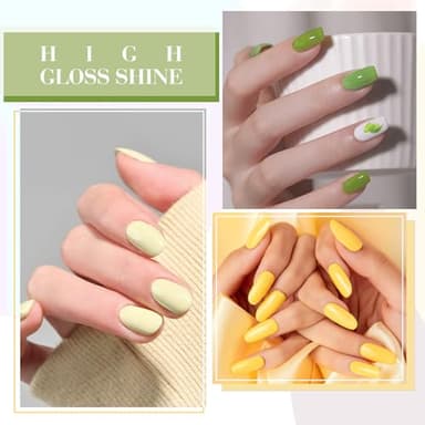 CANNI 6 Colors 9 ML Hema-Free Pastel Yellow Green Gel Nail Polish Set, Sage Forest Lime Green Pale Yellow Gel Polish Kit, Soak Off LED Nail Gel Manicure Kit DIY at Home Salon Gifts - Image 3