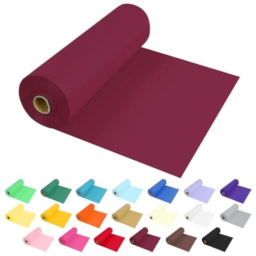 JHDZDHY 54 Inch X 300 Feet Plastic Table Cover Roll Premium Disposable Plastic Tablecloth for All Type/Shape Tables | Picnic, Party, Banquet, Birthdays, Weddings (Burgundy, 54 Inch X 300 Feet) - Image 1