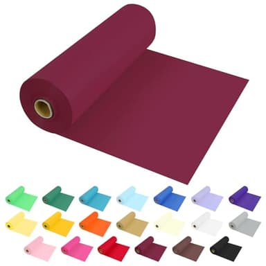 JHDZDHY 54 Inch X 300 Feet Plastic Table Cover Roll Premium Disposable Plastic Tablecloth for All Type/Shape Tables | Picnic, Party, Banquet, Birthdays, Weddings (Burgundy, 54 Inch X 300 Feet) - Image 1