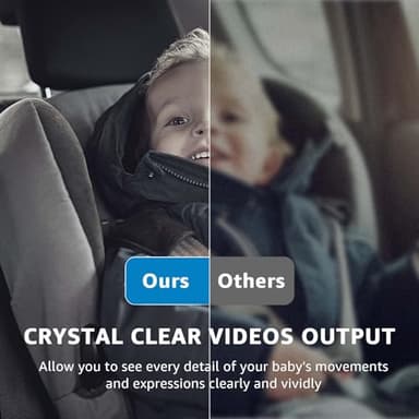 Baby Car Camera, HD Display Baby Car Mirror with Night Vision Feature, 4.3 inch Baby Car Camera with Monitor Wide Clear View, BackSeat Camera Rear Facing to Observe Baby’s Every Move - Image 3