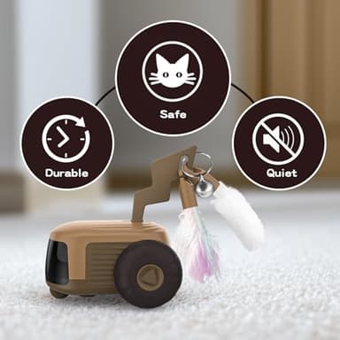 Heuceou Automatic/Remote Control Cat Toy, Smart Obstacle Avoidance Interactive Cat Toys for Indoor Cat, 2-Speed Kitten Toys, Rechargeable Cat Toys for Bored Indoor Adult Cats Turbo Tail 4.0 - Image 5