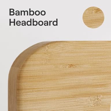 Nectar Bamboo Platform Bed Frame - Full - Natural - Floating Center Support Legs - 12” Height - Easy Tool Free Set Up - Contemporary and Durable - Sturdy Wooden Support Slats - Holds Up to 800 Pounds - Image 7