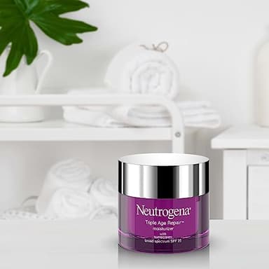 Neutrogena Triple Age Repair Face Moisturizer with SPF 25, 1.7 oz Jar, Anti-Aging Face Cream, SPF Moisturizer & Neck Cream, Anti Wrinkle Lotion for Dark Spots, Glycerin & Shea Butter - Image 6
