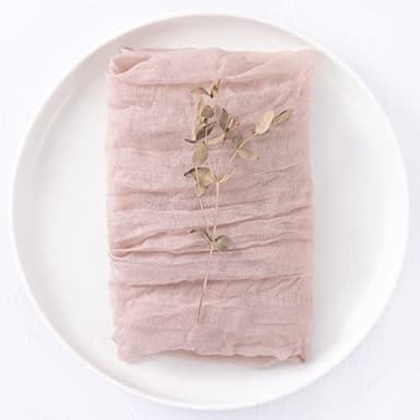 DeZerlor 30 Pack Pink Cheesecloth Napkins Fall Thanksgiving Cloth Napkins Set of 30 Pale Pink Dinner Table Napkins Bulk 21x21 Inches for Wedding Bridal Girl Baby Shower Sweet 16 Party - Image 6