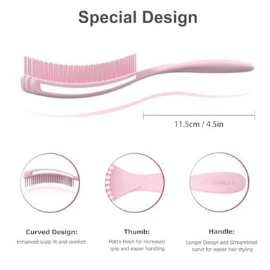 SHINLEA Detangler Brush for Curly Hair, Hairbrush for Wet Dry Thick Thin, Easily Comb Through Curl Hair and Reduces Breakage, Curly Brush for Women Men Kid (Pink) - Image 4