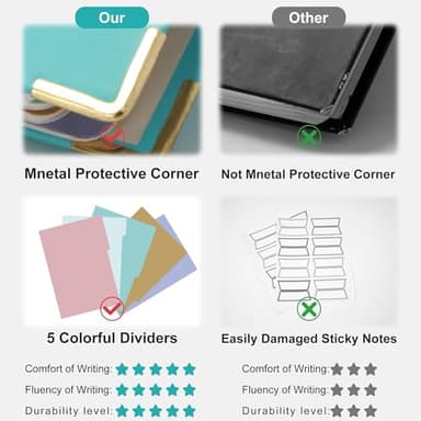 Hardcover Spiral Notebook with Tabs 8"x10" Large Spiral Lined Journals for Women with Dividers 240 Pages College Ruled Composition Notebook 5 Subject Notebook for Work, Back to School, Gifts, Blue - Image 5