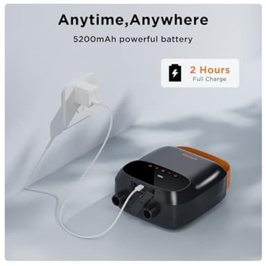 AIRBANK Paddle Board Pump Electric 20PSI The Puffer Pro, Portable SUP Pump, Dual-Stage Inflation & Auto-Off Air Pump for Stand up Paddle Boards, Kayak, Inflatables, Boats, Tent, Mattress, Kite Wings - Image 4