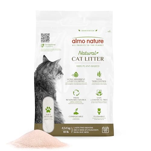 Almo Nature Soft Texture Cat Litter 10 lbs - Plant-Based, Clumping, Biodegradable, Non-Toxic, Compostable, Eco-Friendly, Odor Control, Low Dust, Safe for Cats & Kittens - Image 1