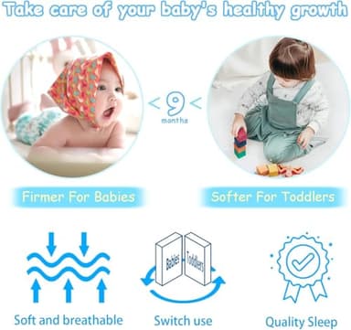 Ustenroya Mini Crib Mattress 38" x24", Breathable Memory Foam Crib Mattress with Two Sides of Different Firmnesses for Newborn to Toddler, Machine Washable Baby Mattresses Protector - Image 4