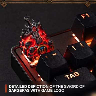 SteelSeries World of Warcraft Collector Item - Handmade Resin Artisan Keycap - Free in-Game Item - Cherry MX Gaming Keyboard - Individually Numbered - Sword of Sargeras Design (Renewed) - Image 3