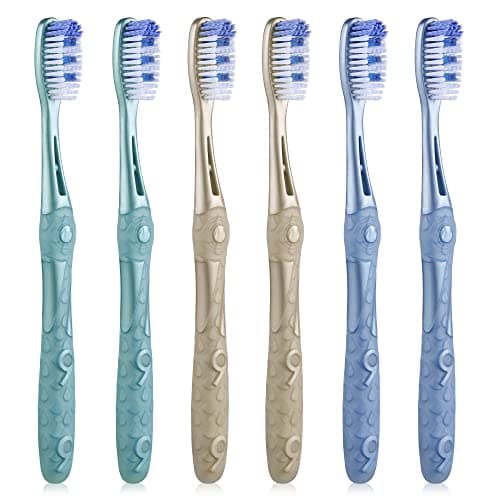 Medium Toothbrushes for Adults, Whitening Toothbrush with Spiral Medium Bristles for Smoke Tea Coffee Stain, Deep Plaque Removal, Rounded Bristle Tips for Gentle Cleaning - Image 1