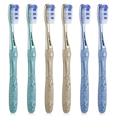 Medium Toothbrushes for Adults, Whitening Toothbrush with Spiral Medium Bristles for Smoke Tea Coffee Stain, Deep Plaque Removal, Rounded Bristle Tips for Gentle Cleaning - Image 1