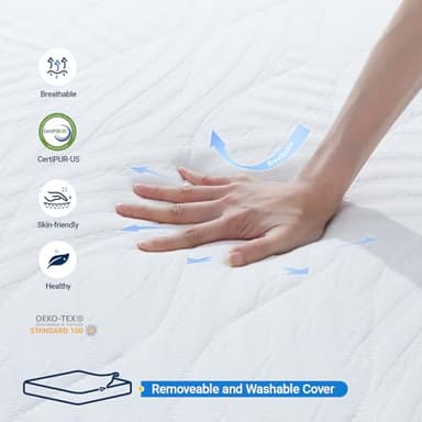 Avenco King Mattress, 12 Inch Gel Memory Foam Mattress King Size, Mattress in a Box for Fresh Sleep and Pressure Relief, Medium Firm Mattress with Motion Isolation, CertiPUR-US Certified - Image 6