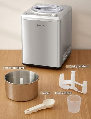 COUPLUX 2.64 Qt Ice Cream Maker with Compressor, Automatic Ice Cream Machine with No Pre-Freezing & 80% Faster Freezing, Largest Capacity, LCD Display & Timer, 2H Keep Cool, All Stainless Steel - Image 7