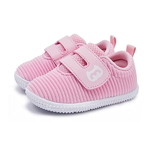 BMCiTYBM Baby Walking Shoes Girls Boys Sneakers Infant Shoes 6 9 12 18 24 Months Pink Size 6-12 Months Infant - Image 1