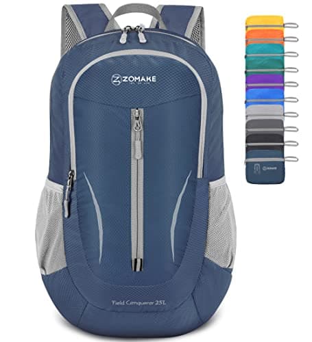 ZOMAKE Ultra Lightweight Packable Backpack 25L - Foldable Hiking Backpacks Water Resistant Small Folding Daypack for Travel(Navy Blue) - Image 1