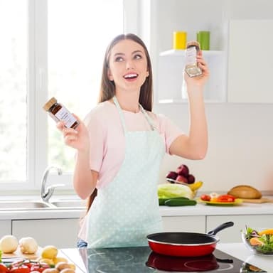 DWTS DANWEITESI 36 Pcs Glass Spice Jars - 4oz With Bamboo Lids, Empty Bottles With Labels, Kitchen Spice Jars With Shaker Lids - Image 5