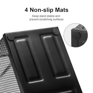 Comix Mesh Pen Pencil Holder Desk Organizer, 3 Compartment Wire Desktop Pen Pencil Cup Caddy Office Supplies Accessories for Home Office School, Black(2 Pack) - Image 5