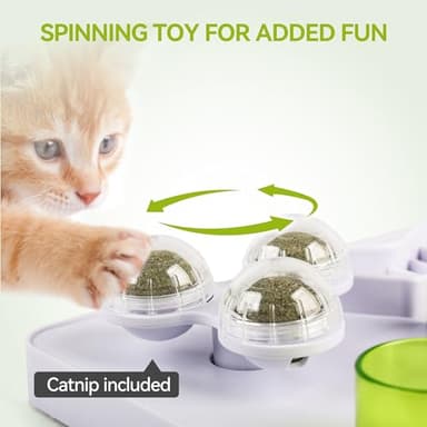 ALL FOR PAWS Interactive Cat Puzzle Feeder with 3 Catnip Balls – Slow Feeder Treat Dispenser Puzzle Toy for Indoor Cats, Mental Stimulation Digger Modules - Image 5