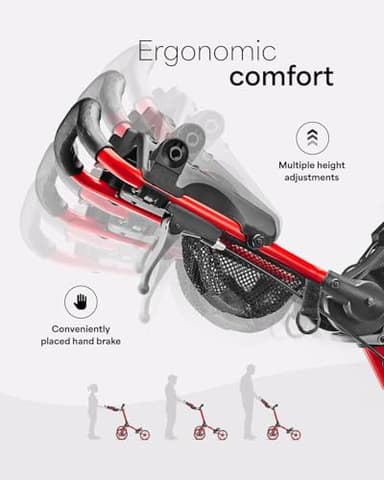 Caddytek CaddyLite Compact Golf Push Cart - Lightweight Aluminum 3-Wheel Foldable Golf Bag Cart with Quad-Fold System, EVA Wheels, Adjustable Handle, Brake, Mesh Net, Umbrella & Drink Holder - Image 5