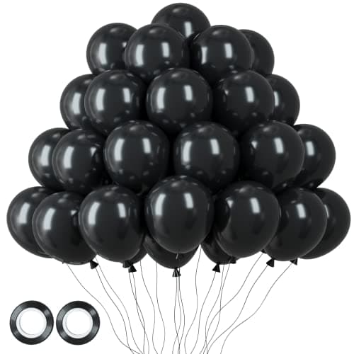 Voircoloria 105pcs Black Balloons 12inch Party Latex Balloons for Birthday Graduation Baby Shower Anniversary New Year Holiday Party Decorations - Image 1