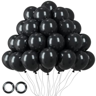 Voircoloria 105pcs Black Balloons 12inch Party Latex Balloons for Birthday Graduation Baby Shower Anniversary New Year Holiday Party Decorations - Image 1