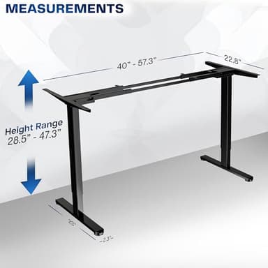 VIVO Heavy Duty Dual Motor Electric Sit Stand Desk Frame, 220 lbs Capacity up to 85" x 43" Tops, Memory Controller Height Adjustable Frame Only, Black, DESK-E-200B - Image 3