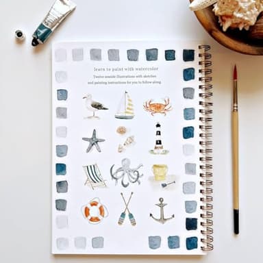 Ugalqan Watercolor Workbook, Lex Watercolor Workbook, Beginner-Friendly Birds Watercolor Workbooks, 12 Colors Watercolor Paint Set with Paint Brush - Image 6