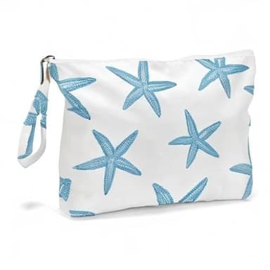 Fokongna Wet Bag, Travel Wet Dry Bag Water Proof Beach Bags for Swimsuit Beach Pool Diapers Dirty Yoga Gym Clothes Zipper Pouch, for Women Sister Friends Ocean Sea Shells Makeup Bag - Image 7