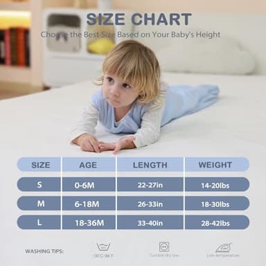 Mosebears Unisex Baby Sleep Sack 1.0 TOG, Supersoft Rayon Made from Bamboo Wearable Blanket with 2-Way Zipper (Sage&Blue,0-6 Months) - Image 7