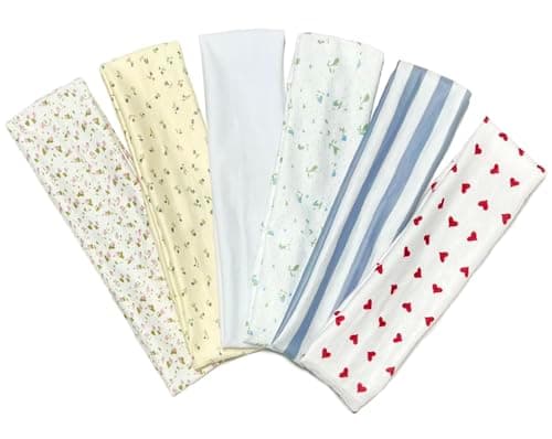 TERSE Fashion Women's Headbands for Short Hair Non Slip Elastic Floral Hairbands, Soft Fabric 2 Inches Thick Stripe Head Bands for Girls, Valentine's Day Heart Headbands - Image 1