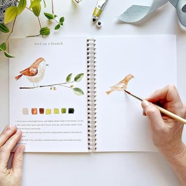 Watercolor Workbooks, Beginner-Friendly Birds Watercolor Workbooks, 12 Colors Watercolor Paint Set with Paint Brush, Art Crafts Painting Supplies, Water color Book for Kids Adults Teens (Animals) - Image 4