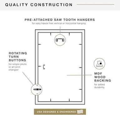 MCS Studio Gallery 14x22 Poster Frame Black Woodgrain, Vertical & Horizontal Wall Hanging Large Picture Frame for Photos, Posters & Art Prints (1-Pack) - Image 7
