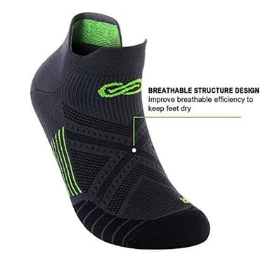 Ankle Compression Socks for Men and Women (6 Pairs), Low Cut No Show Short Compression Running Socks with Arch Support for Plantar Fasciitis, Cyling, Athletic, Flight, Travel, Nurses - Image 3