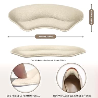Ouzorp Heel Pads for Shoes-4 Pairs Heel Grips Inserts Cushion for Womens Men Shoes, Heel Pads Snugs for Shoe Too Big, Improved Shoe Fit and Comfort, Prevent Heel Slip and Blister-Pale Apricot+Black - Image 2