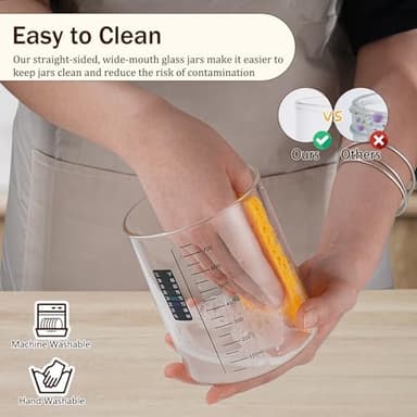 INOBYO Sourdough Starter Glass Jar, 26 OZ Large Wide Mouth Jar for Sour Dough Starter, Easy to Use Sourdough Bread Baking Supplies Kit for Beginners and Pro, 2 Pack - Image 4