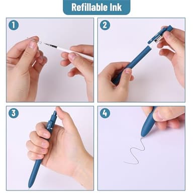 Mr. Pen- Retractable Gel Pens, 12 Pack, Morandi and Vintage Barrels, Fast Dry, Black Gel Pens Fine Point 0.5mm, Aesthetic Pens for Journaling - Image 6