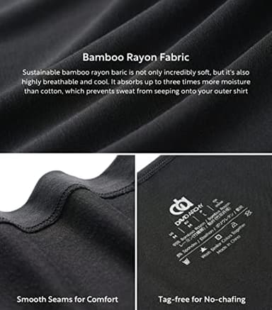 DAVID ARCHY Men's Tank Top Bamboo Rayon Undershirts Tank Shirt Moisture-Wicking A-Shirt for Men, 3-Pack (M, Black) - Image 5